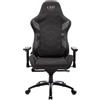 L33T Gaming E-Sport Elite V4 - Sedia da ufficio ergonomica da ufficio, con cuscino cervicale e schienale, rivestimento in pelle PU, braccioli, sedia da scrivania regolabile, colore: grigio scuro
