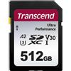 Transcend 340S - Scheda di memoria flash - 512 GB - A2 / Classe video V30 / UHS-I U3 - SDXC UHS-I