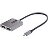 StarTech.com Adattatore USB-C a DisplayPort a 2 Porte - Hub MST Doppia Porta DP 1.4 Alt Mode e DSC fino a 5K 60Hz - Splitter USB Tipo-C Multi-Monitor DisplayPort per Laptop - HDR - Cavo da 30 cm - Solo Windows