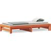 vidaXL Letto da giorno allungabile marrone cera 90x200 cm in legno di pino massiccio