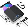 TRADEBIT masterizzatore CD/DVD esterno 7-in-1 USB 3.0x4 Lettore di schede SD/TF HUB USB