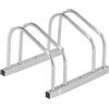 Relaxdays Portabici da Terra, Supporto per 2 Biciclette, E-Bike, Parcheggio Ruote Fino 50 mm, 26x38,5x33,5 cm, Argentato