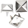 Hztyyier 400 set di borchie a punta quadrata a ganasce, rivetti a punta in pelle fai-da-te for borsa, abbigliamento, scarpe (6mm Argento)