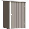 Outsunny Casetta Porta Attrezzi 0.92m² in Acciaio Zincato con Tetto Inclinato e Serratura, 100x103x160 cm, Marrone