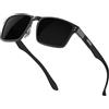 ATTCL Occhiali da sole polarizzati da uomo classici con montatura in metallo rettangolare e fibra di carbonio,UV400 CAT 3, Nero/Non Specchio, Medium