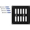 DEMLOU Griglia di Ventilazione Regolabile Quadrata 15x15 cm - Acciaio Zincato Verniciato Nero RAL 9005 a Polvere 200 °C - Volet Apri Chiudi Installazione Parete Soffitto.