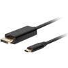 Lanberg Cavo video Lanberg CA-CMDP-10CU-0018-BK adattatore video 1.8m USB tipo-C a DisplayPort Nero [CA-CMDP-10CU-0018-BK]