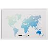 Bi-Office, Bacheca Poligono Mappa Del Mondo, Magnetica Cancellabile a Secco, Cornice Bianca MDF, 60x40cm