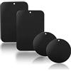 YGKJ 4 Pezzi Placche Metalliche Adesive Piastra Metallo con Adesivo Universale per Supporto Magnetico Auto/Porta Cellulare da Auto Calamita (2 Rotonde e 2 rettangolari) (Black)