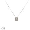 Collana oro bianco 18 kt 750 rettangolare 0,06 ct -653/ST-