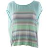 Velvet by Graham & Spencer VELLUTO Di Graham & Spencer Top In Viscosa A Contrasto Turchese $110 NUOVO