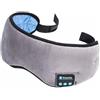 Gutecomuik Mascherina per gli occhi Bluetooth, con cinturino regolabile, per dormire, con cuffie, per chi dorme sul fianco, insonnia, viaggi, yoga, pisolino, regalo per donne e uomini (grigio)
