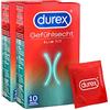 Durex Sensorsecht Slim Preservativi - Preservativi sottili con vestibilità aderente e inumiditi con gel siliconico, confezione da 2 (20 pezzi)