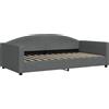 vidaXL Letto da giorno grigio scuro 100x200 cm in tessuto
