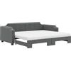 vidaXL Divano letto estraibile con materasso Grigio scuro 100x200 cm Tessuto