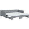 vidaXL Divano letto estraibile con materasso Grigio chiaro 90x200 cm Tessuto