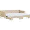 vidaXL Divano letto estraibile con materassi Crema 80x200 cm Tessuto
