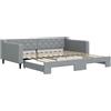vidaXL Letto da giorno allungabile grigio chiaro 100x200 cm tessuto