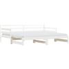 vidaXL Letto da giorno allungabile bianco 90x200 cm in legno di pino massiccio