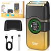 KEMEI Rasoi elettrici a lamina per uomo, rasoio a doppia lamina con lame galleggianti, rasoio senza fili per la pelle, ricaricabile tramite USB di tipo C, fino a 100 minuti di utilizzo, blocco da