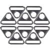 Pssopp 10pcs 38mm Triangolo di Regolazione con Barra Girevole Clip o Anello Fibbia Cast Borsa Hardware per Borse Portachiavi Borse[Pistola nera] Tenditori