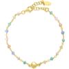LUXURY MILANO Bracciale dream in argento con cuore e pietre azzurre e rosa