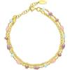 LUXURY MILANO Bracciale dream in argento multifilo con pietre rosa