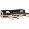 Vidaxl Set Divani da Giardino 6 pz in Legno Massello di Pino