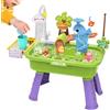 Wuquei Lavello Giocattolo per Bambini con Acqua Corrente - Divertente Tavolo Attività Elettrico Wahle Con Scivolo E Rubinetto | Set Da Gioco Di Pesca,Per Bambini Da 1 A 5 Anni Casa Giardino Asilo Scuola Mate