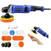 HSHa Lucidatrice per auto, 1400 W, 6 velocità variabili, lucidatrice elettrica 150/180 mm, piastra per lucidatura, manico rimovibile e kit pad