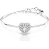 Swarovski Bracciale rigido Hyperbola, Cuore, Bianco, Placcato rodio