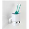 Portabicchiere Wenko Quadro Turbo-Loc adesivo Acciaio Inox