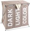 Portabiancheria 3 Scomparti Wenko Trio Top Taupe 118L