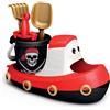 ADRIATIC SRL Barca pirata 40 cm con secchiello 11 cm, paletta, rastrello, formina, set mare bambini, Adriatic