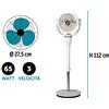 PARTENOPE DISTRIBUZIONE SRL Ventilatore a piantana, 27x112 cm, abs bianco, 65 w