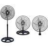 PARTENOPE DISTRIBUZIONE SRL Ventilatore 3 in 1, Piantana Rotante, Acciaio, 65 cm, 130W, Altezza Regolabile, Modello PD40