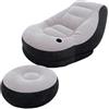 INTEX DEVELOPMENT COMPANY LTD Intex 68564NP, Poltrona Lounge con Poggiapiedi, 102x137x79 cm, Grigio/Nero