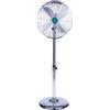 PARTENOPE DISTRIBUZIONE SRL Ventilatore con Piantana, Vintage Cromo, 65W, Ø 65 cm, Design Retrò, Alte Prestazioni