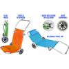 SA.CAR.DISTRIBUZIONE SAS DI CARDUCC Spiaggina Alluminio con Ruote 150x52x62 cm, mare e relax