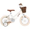 DINO BIKES SPA Bicicletta Bambina 16 Pollici Aurelia Retrò Bianca con Cestino e Stabilizzatori