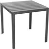VERDELOOK | Tavolo Quadrato Tenerife Grigio 78x78 H74 cm, da Giardino con Piano in HDPE Effetto Legno e Struttura in Metallo Verniciato, da Esterno Terrazza e Giardino