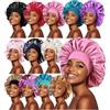 inprog 12 grandi cuffie in raso per dormire, setose, per donne nere, capelli ricci, 12 pezzi., taglia unica