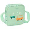 Safta PRESCUOLA AUTO - Borsa a tracolla piccola, borsa per bambini, ideale per bambini dai 5 ai 14 anni, comoda e versatile, qualità e resistenza, 16 x 4 x 18 cm, colore verde acqua