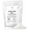 Eco-Lux Essentials Acido citrico 5 kg di grado alimentare (E330) - polvere anidra a grana fine - pulizia, decalcificazione, creazione di bombe da bagno, conservazione e rimozione del calcare - senza OGM
