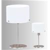 Illuminando TOM LAMPADA DA TAVOLO NICHEL CON DIFFUSORE BIANCO LATTE SATINATO 2 MISURE