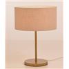 Illuminando CILINDRO LAMPADA DA TAVOLO D35 CM IN METALLO 5 COLORI CON PARALUME IN TESSUTO DI LINO 3 COLORI MODERNA