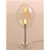 Illuminando UVA LAMPADA DA TAVOLO H35 CM CON SFERA IN VETRO IRIDESCENTE E STRUTTURA CROMO LAMPADINA ATTACCO G9