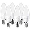 LVWIT Lampadine a LED E14 Candela, 4.9W Equivalenti a 40W, 6500K, Luce Bianca Fredda, 470Lm, Forma Candela C37, Risparmio Energetico, Non Dimmerabile, Pacco da 6 Pezzi