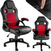 tectake® Sedia Ergonomica da Ufficio, Sedia Gaming con Ruote, Sedia Scrivania con Base Robusta, Poltrona con Imbottitura Spessa, Poltrona Gaming, Adattamento Ottimale - Nero/Rosso