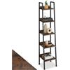 tectake® Scaffale a Scala, Libreria Verticale con 4 Ripiani, Struttura in Acciaio porta libri, Libreria Verticale, Facile Montaggio - 35,5 x 31,5 x 170 cm - Legno industriale scuro